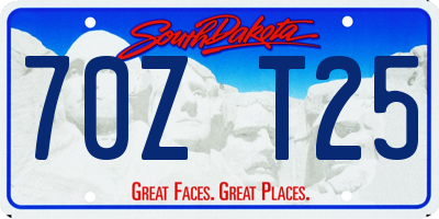SD license plate 70ZT25