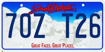 SD license plate 70ZT26