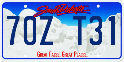 SD license plate 70ZT31