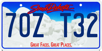 SD license plate 70ZT32