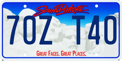 SD license plate 70ZT40