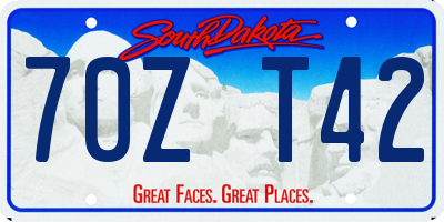 SD license plate 70ZT42