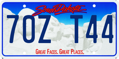 SD license plate 70ZT44