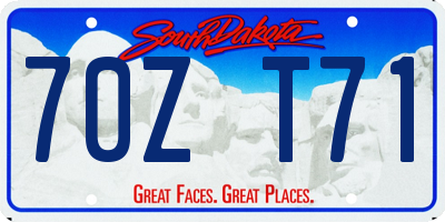 SD license plate 70ZT71