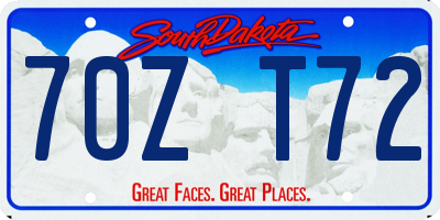 SD license plate 70ZT72