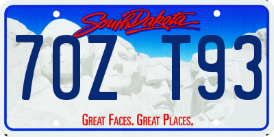 SD license plate 70ZT93