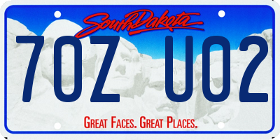 SD license plate 70ZU02