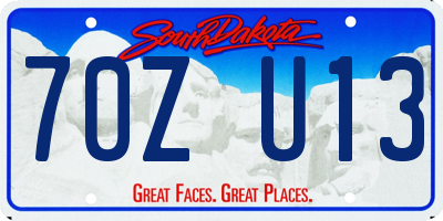 SD license plate 70ZU13