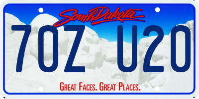 SD license plate 70ZU20