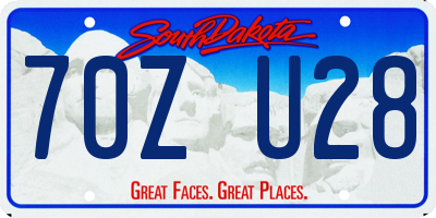 SD license plate 70ZU28