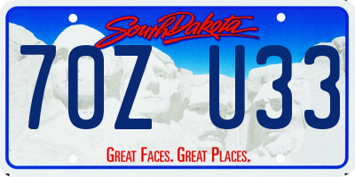 SD license plate 70ZU33