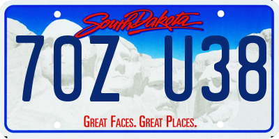 SD license plate 70ZU38