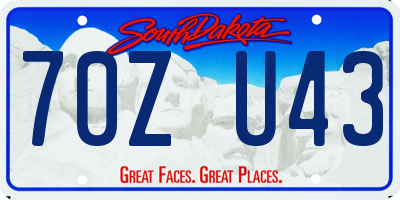 SD license plate 70ZU43