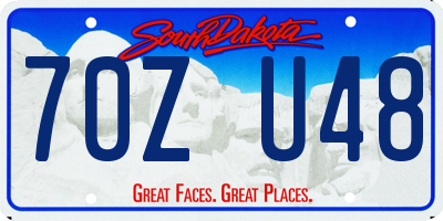 SD license plate 70ZU48