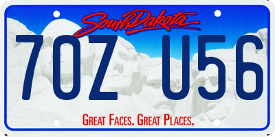 SD license plate 70ZU56