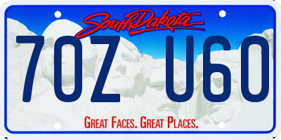 SD license plate 70ZU60