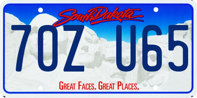 SD license plate 70ZU65