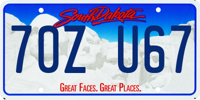 SD license plate 70ZU67