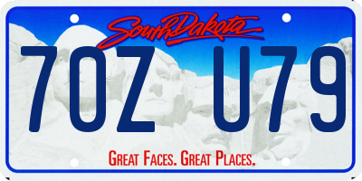 SD license plate 70ZU79