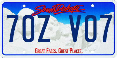 SD license plate 70ZV07