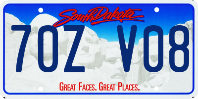 SD license plate 70ZV08