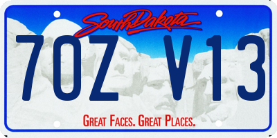 SD license plate 70ZV13
