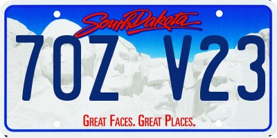 SD license plate 70ZV23