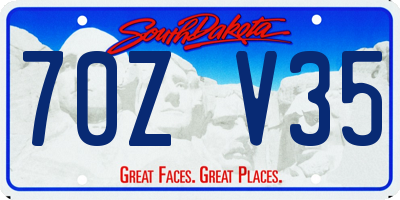 SD license plate 70ZV35
