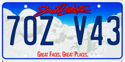 SD license plate 70ZV43