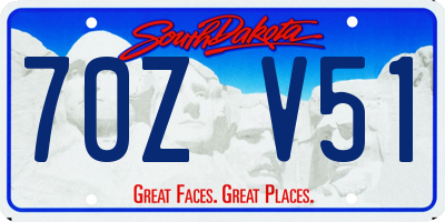 SD license plate 70ZV51
