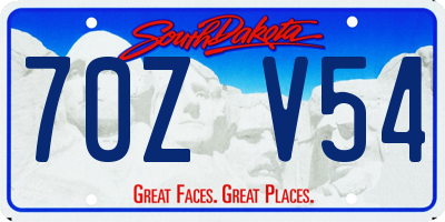 SD license plate 70ZV54