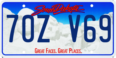 SD license plate 70ZV69