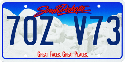 SD license plate 70ZV73