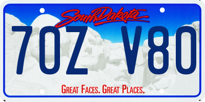 SD license plate 70ZV80