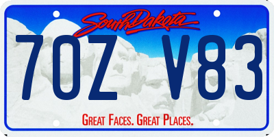 SD license plate 70ZV83
