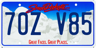 SD license plate 70ZV85