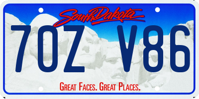 SD license plate 70ZV86