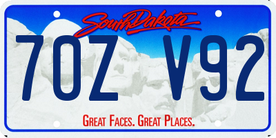 SD license plate 70ZV92