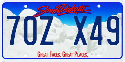 SD license plate 70ZX49