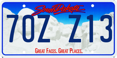 SD license plate 70ZZ13