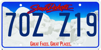 SD license plate 70ZZ19