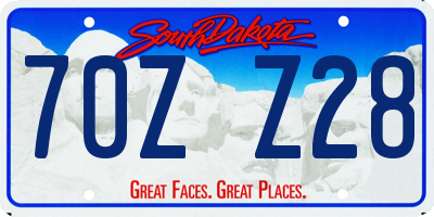 SD license plate 70ZZ28