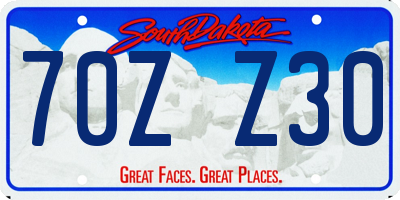 SD license plate 70ZZ30