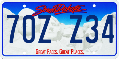 SD license plate 70ZZ34