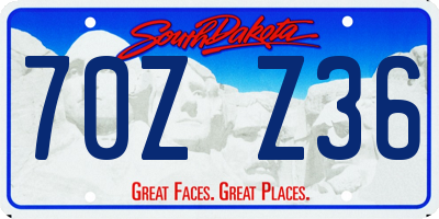 SD license plate 70ZZ36