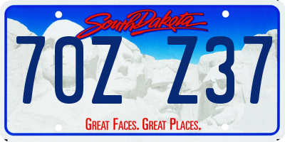 SD license plate 70ZZ37