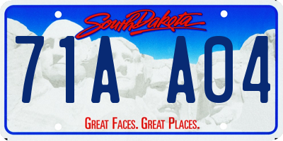 SD license plate 71AA04