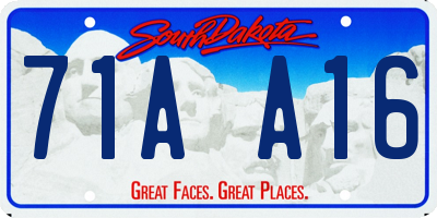 SD license plate 71AA16