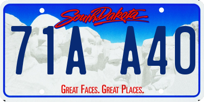 SD license plate 71AA40