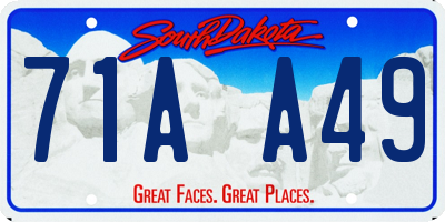 SD license plate 71AA49